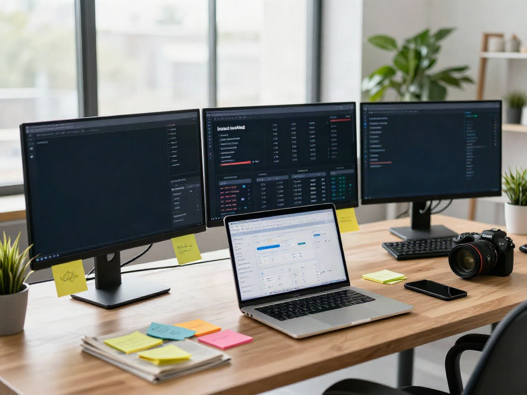 Digital marketer analyzing instant indexing statistics in a modern workspace.