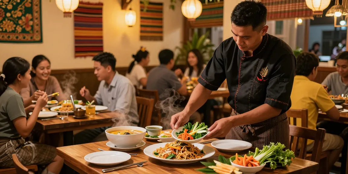 Thai restaurant ambiance featuring kinalyrestaurant.com's culinary delights in a vibrant dining setting.