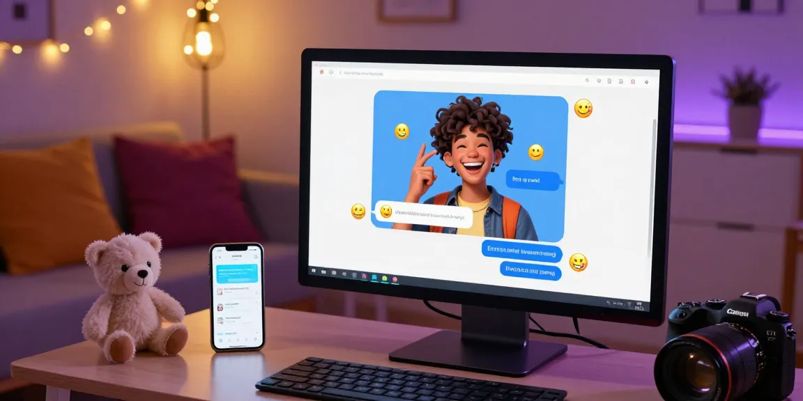 Engaging NSFW AI chat on a cozy digital interface with playful emojis.