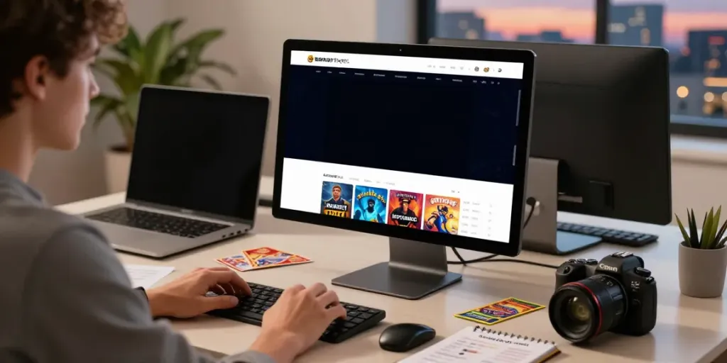 Engaging Bandar Togel online gaming interface in a cozy digital workspace.