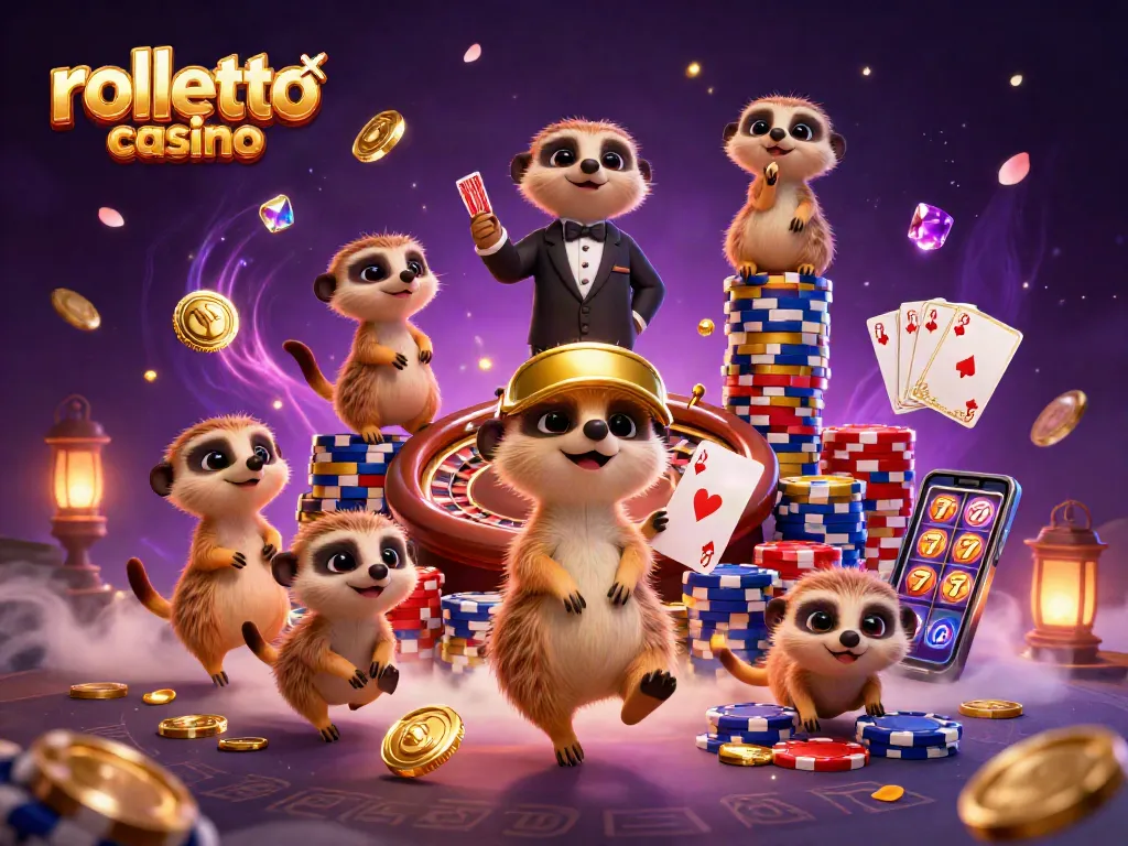 Experience the excitement of Rolletto Casino with meerkats running an elite gambling operation, featuring vibrant games and rewards.